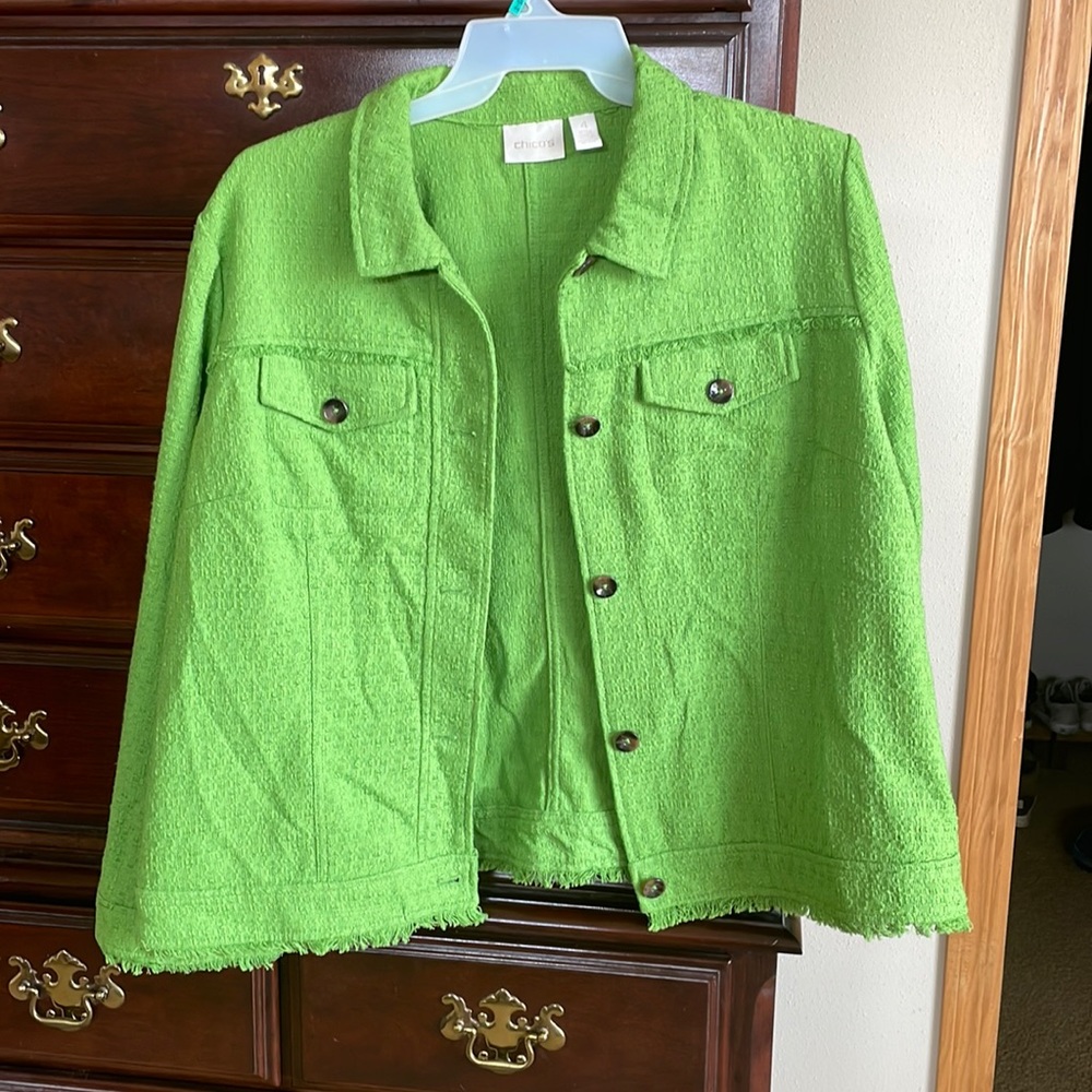 Bright green jacket